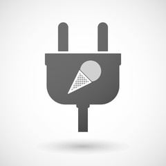 Obraz premium Isolated plug icon with a cone ice cream