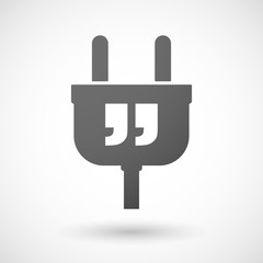 Isolated plug icon with  quotes