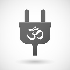 Isolated plug icon with an om sign