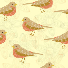 bird seamless pattern on light background