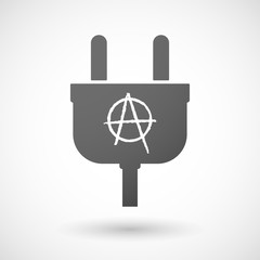 Isolated plug icon with an anarchy sign