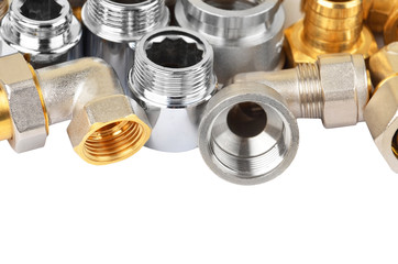 Set of plumbing fitting, isolated on white background