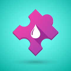 Long shadow puzzle icon with a fuel drop