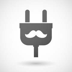 Isolated plug icon with a moustache