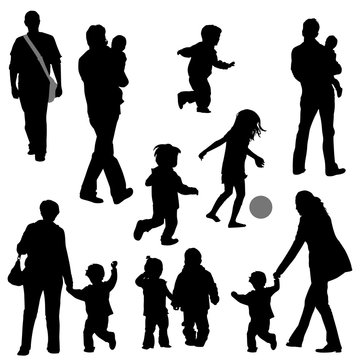 family children life silhouettes