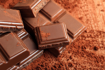 tender milk chocolate and cinnamon close up
