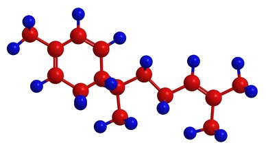 Molecular structure zingiberene (present in ginger)