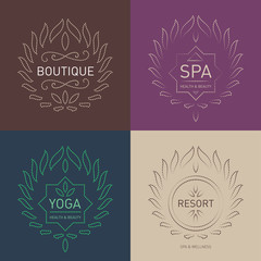 Set of Floral logos template for Beauty salon, Spa center, bouti