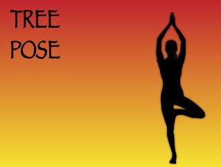 Yoga Woman Tree Pose Background