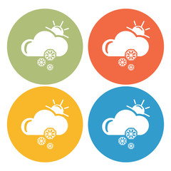 Snowy weather with sun icon