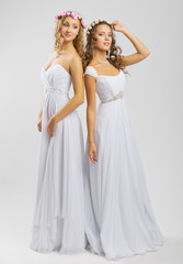Fototapeta na wymiar Women in wedding dress