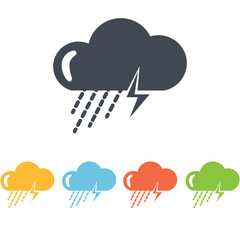 Storm with rain icon