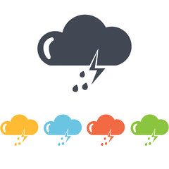 Storm with rain icon