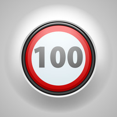 Restricting speed to 100 kilometers per hour traffic sign