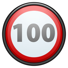 Restricting speed to 100 kilometers per hour traffic sign