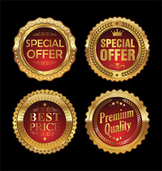 Quality retro golden badges collection 