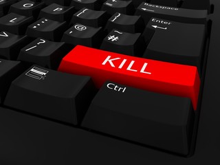 Red KILL Key Keyboard Background