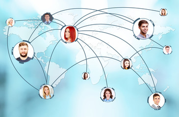 Social network structure on abstract background