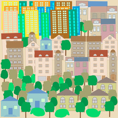 city , background in Doodle style, poster, poster