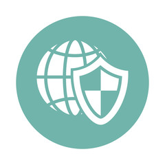 Computer net under protection icon