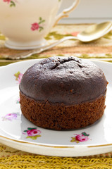 chocolate fondant with whipped cream