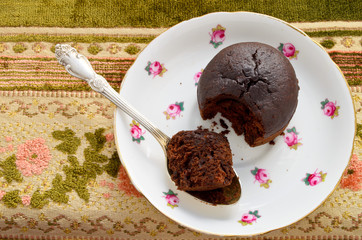 chocolate fondant with whipped cream