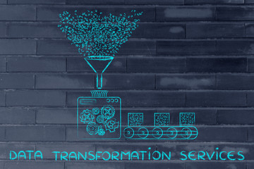 data transformation services, factory processing binary code