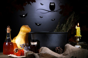 Halloween composition with vector images