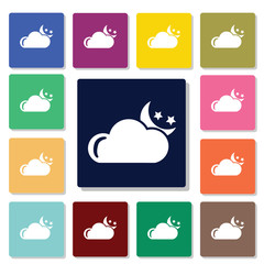 Cloudy night weather icon