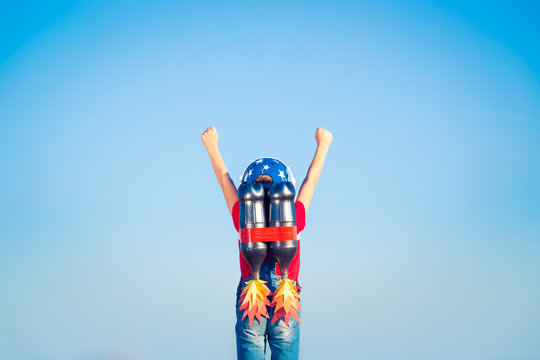 Kid Playing With Jet Pack