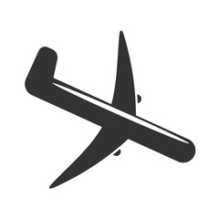 Icon aircraft is landing on a light background
