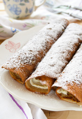 buckwheat crepe pancakes with sweet cream cheese