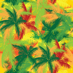 Seamless pattern palm trees