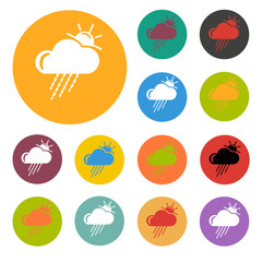Partly cloudy with rain weather icon