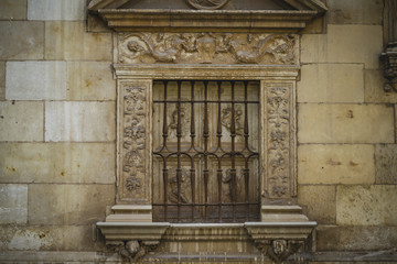 Iron window, Spanish town of Alcala de Henares, palaces and anci