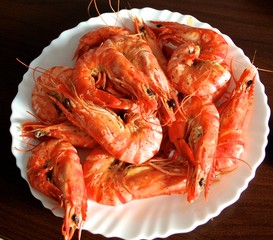 Fried shrimps on a plate