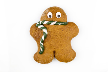 Lebkuchenmann vor weißem Hintergrund