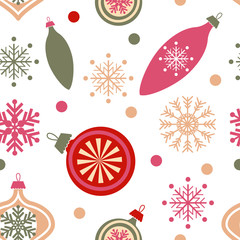 Christmas decorations on white