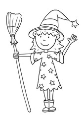 Halloween Malvorlage Hexe