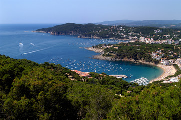 Fototapeta na wymiar view of Costa Brava; Llafranc and Calella de Palafrugell, Giron