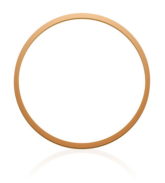 Gymnastic hoop with wood texture. Illustration over white background.