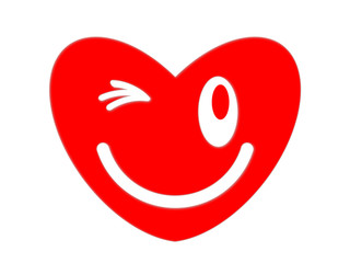 Symbol of the smiling heart on the white background