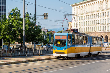 Plakat Old tram in Sofia, Bulgaria