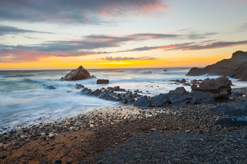 Sunset at Sandymouth Beach Cornwall
