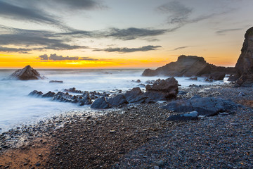 Sunset at Sandymouth Beach Cornwall