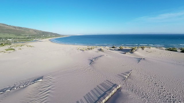 Aerial View From Flying Drone on Tarifa Area in Spain 