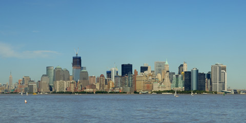 Obraz premium Lower Manhattan Skyline Panorama from Liberty Island, New York City, USA