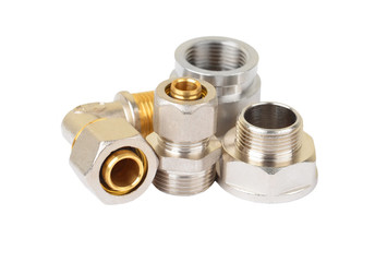 Set of plumbing fitting, isolated on white background