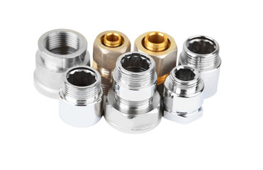 Set of plumbing fitting, isolated on white background