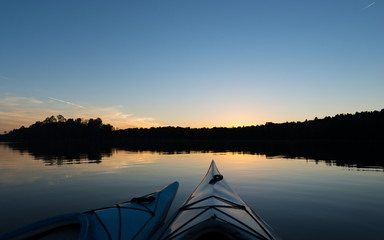Two Kayaks at Sunset